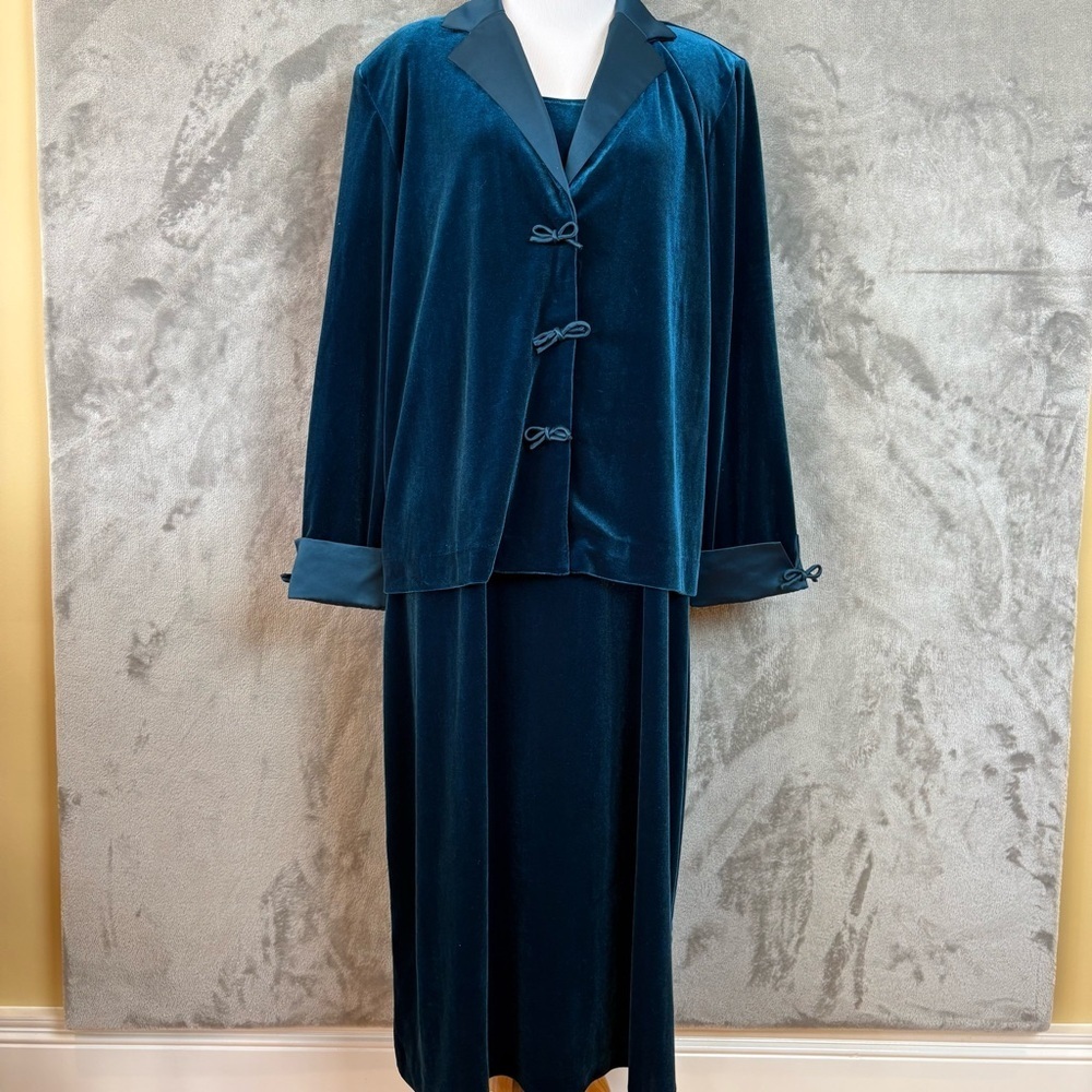 Coldwater Creek Elegant Velvet Jacket and Dress Set Wmn’s 16